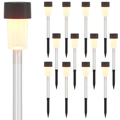 Outdoor Solar Lights with Ground Spike 12 pcs Warm White