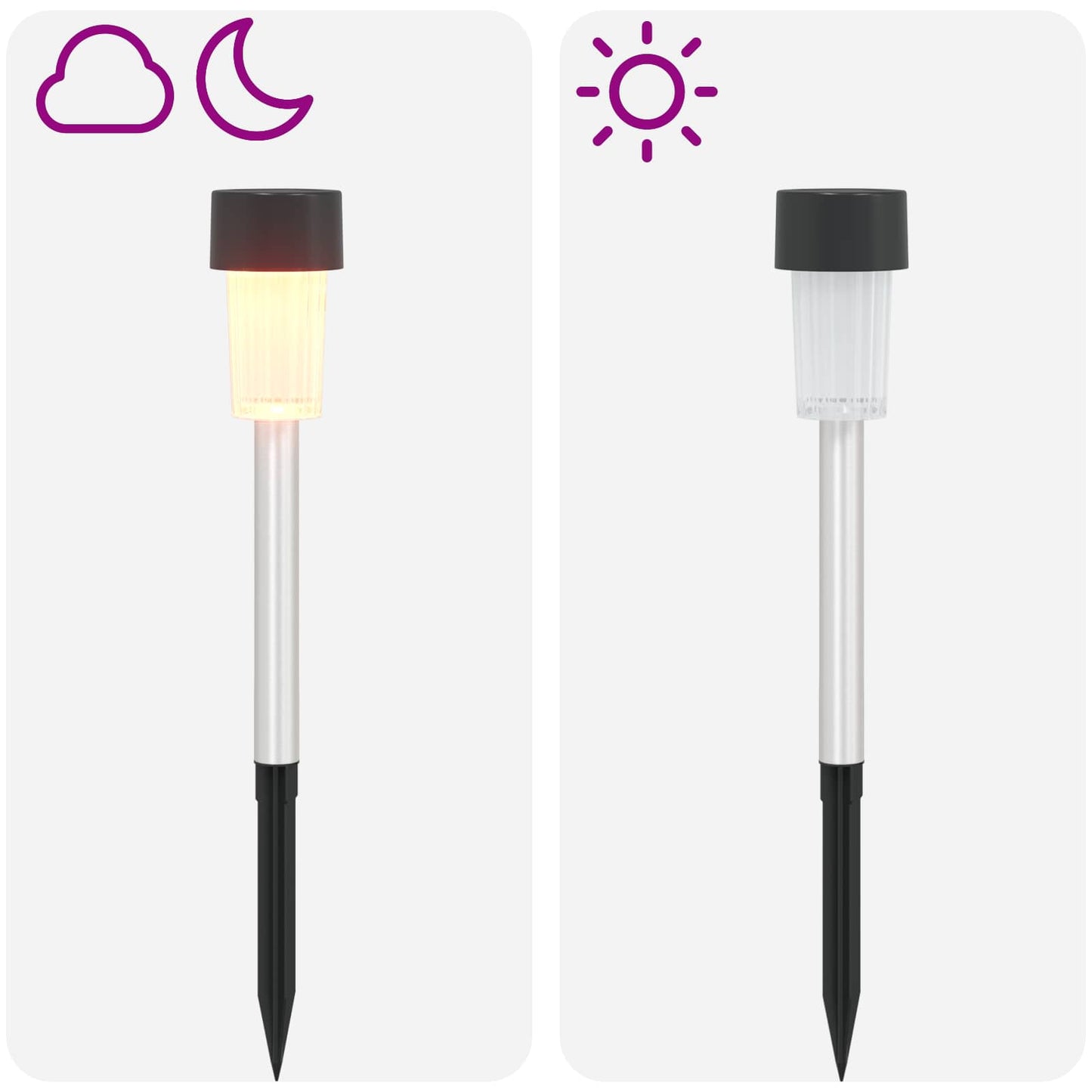 Outdoor Solar Lights with Ground Spike 24 pcs Warm White