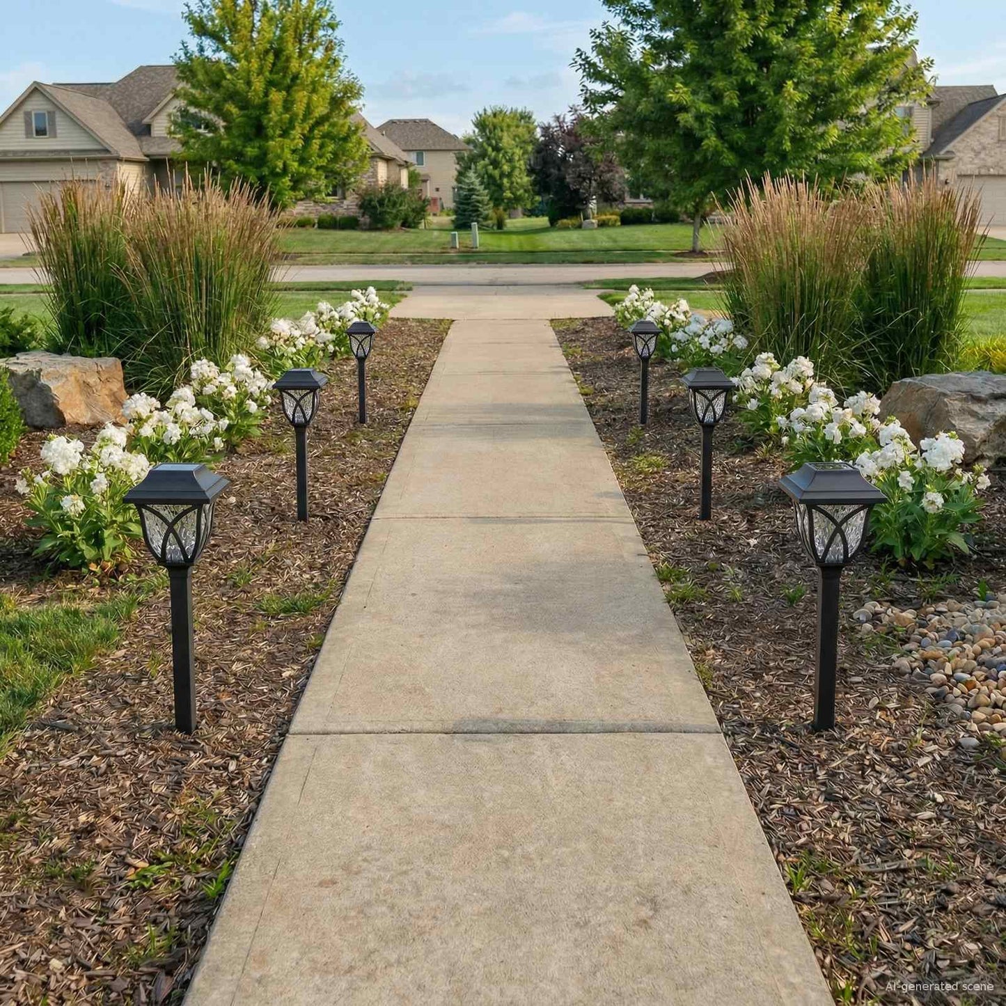 Outdoor Solar Lights with Ground Spike 6 pcs Warm White 42 cm