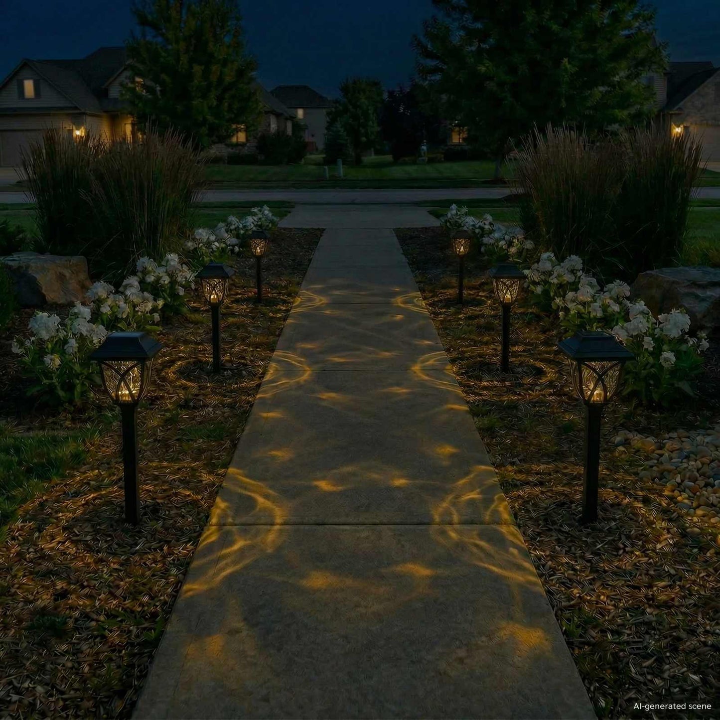 Outdoor Solar Lights with Ground Spike 6 pcs Warm White 42 cm