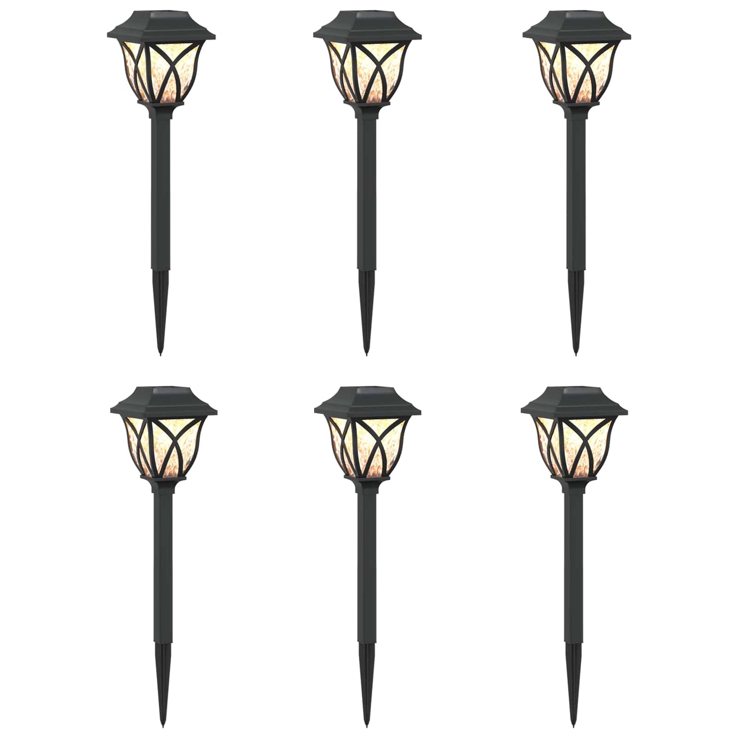 Outdoor Solar Lights with Ground Spike 6 pcs Warm White 42 cm