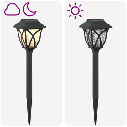 Outdoor Solar Lights with Ground Spike 6 pcs Warm White 42 cm