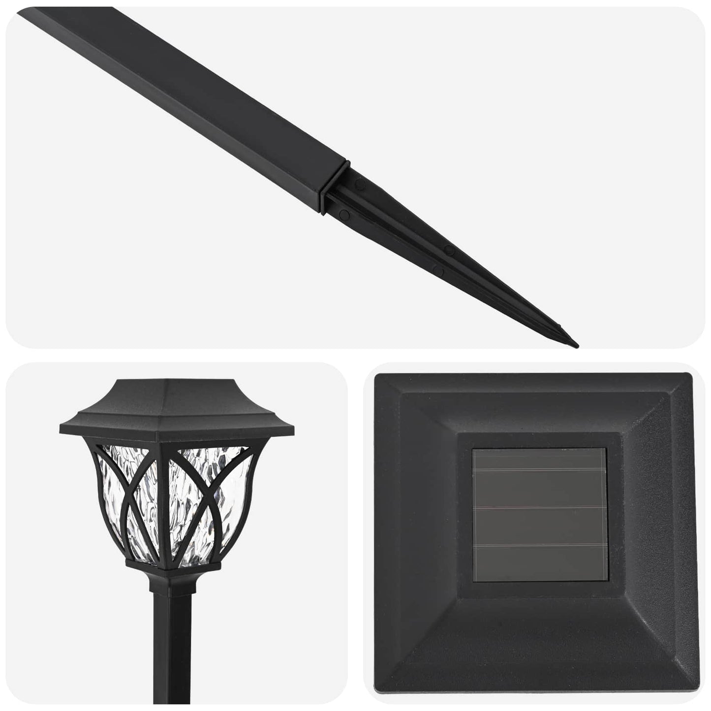 Outdoor Solar Lights with Ground Spike 12 pcs Warm White 42 cm