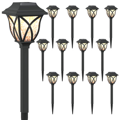 Outdoor Solar Lights with Ground Spike 12 pcs Warm White 42 cm