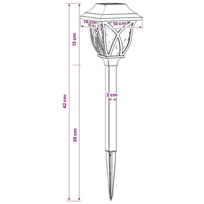 Outdoor Solar Lights with Ground Spike 12 pcs Warm White 42 cm