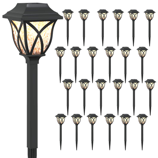Outdoor Solar Lights with Ground Spike 24 pcs Warm White 42 cm