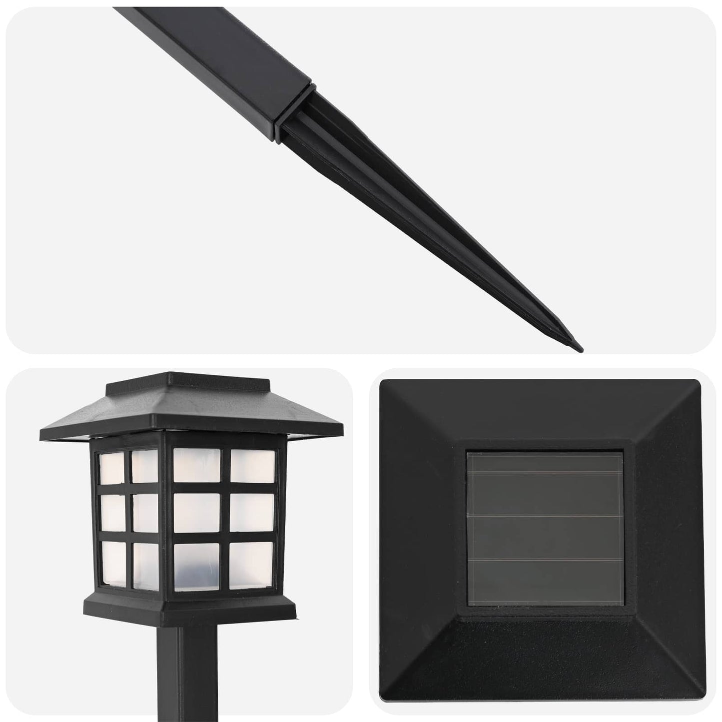 Outdoor Solar Lights with Ground Spike 6 pcs Warm White 38.5 cm