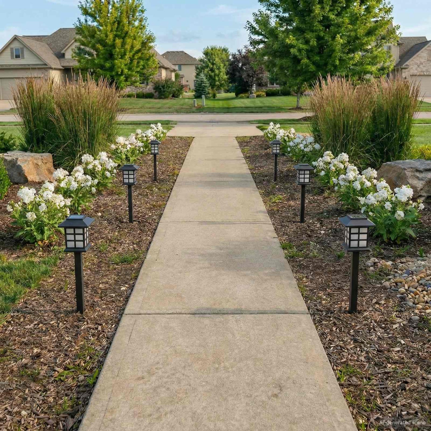 Outdoor Solar Lights with Ground Spike 6 pcs Warm White 38.5 cm