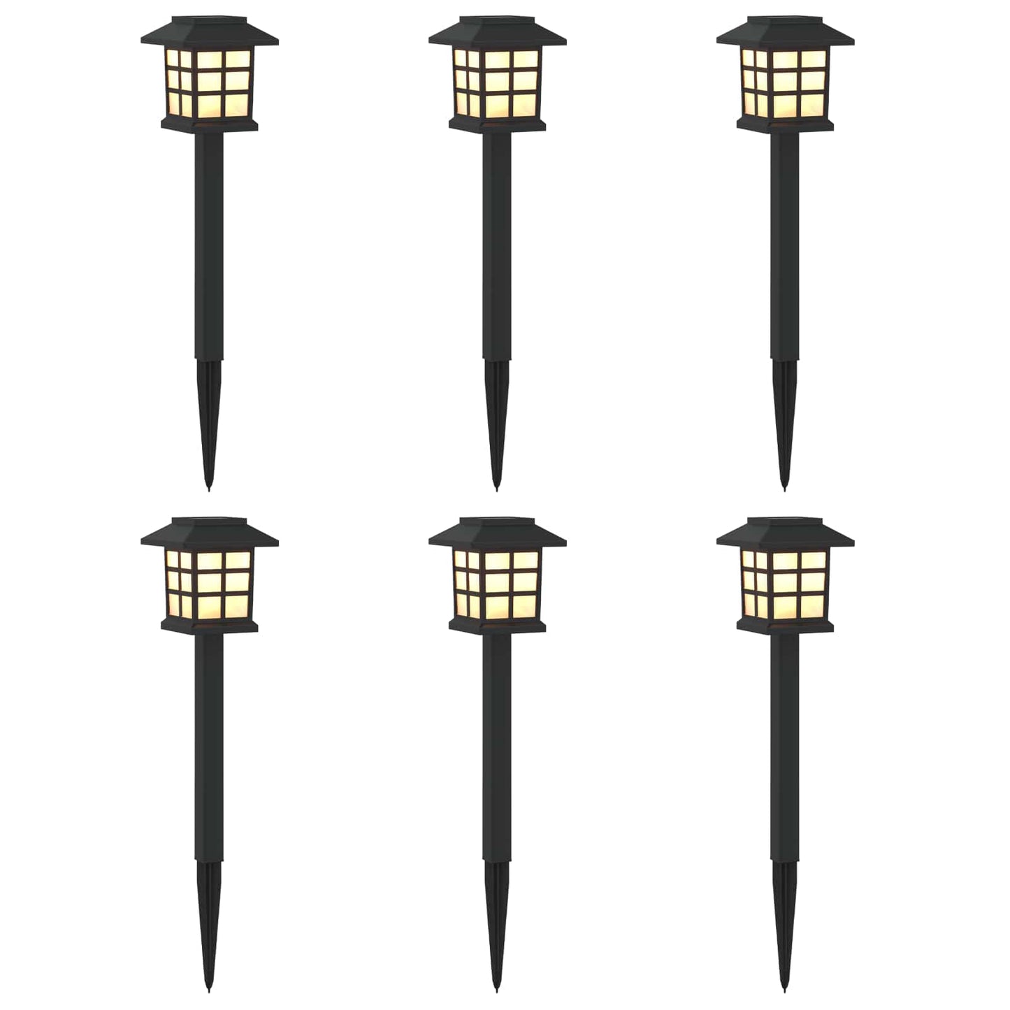 Outdoor Solar Lights with Ground Spike 6 pcs Warm White 38.5 cm