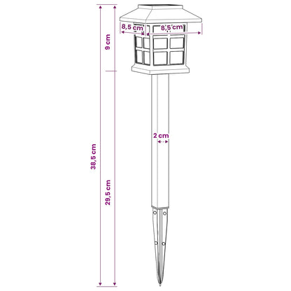 Outdoor Solar Lights with Ground Spike 6 pcs Warm White 38.5 cm