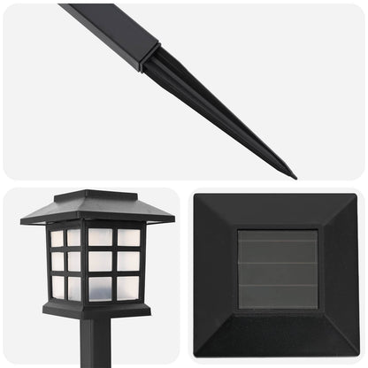 Outdoor Solar Lights with Ground Spike 12 pcs Warm White PP