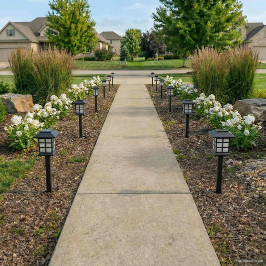 Outdoor Solar Lights with Ground Spike 24 pcs Warm White PP