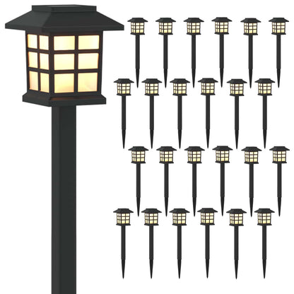 Outdoor Solar Lights with Ground Spike 24 pcs Warm White PP