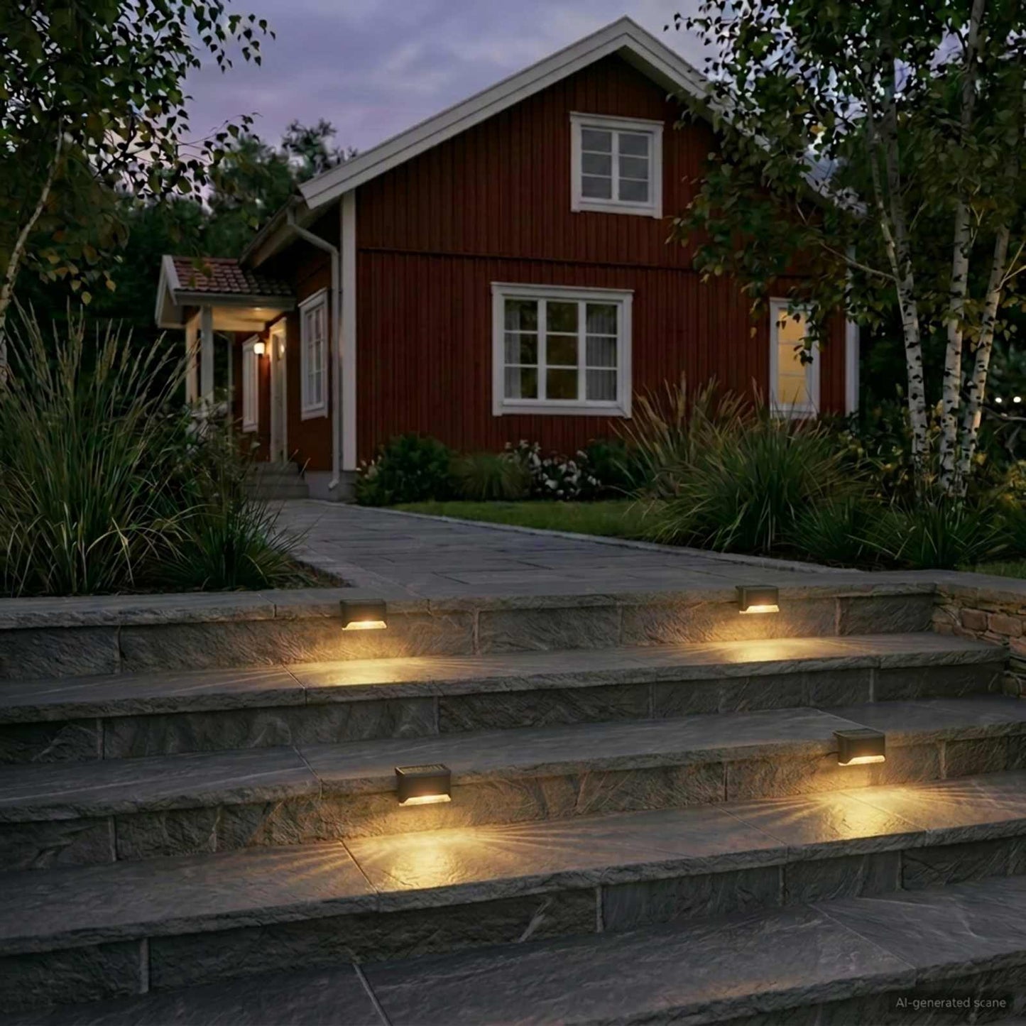 Outdoor Solar Lights with Ground Spike 4 pcs Warm White 4.5 cm