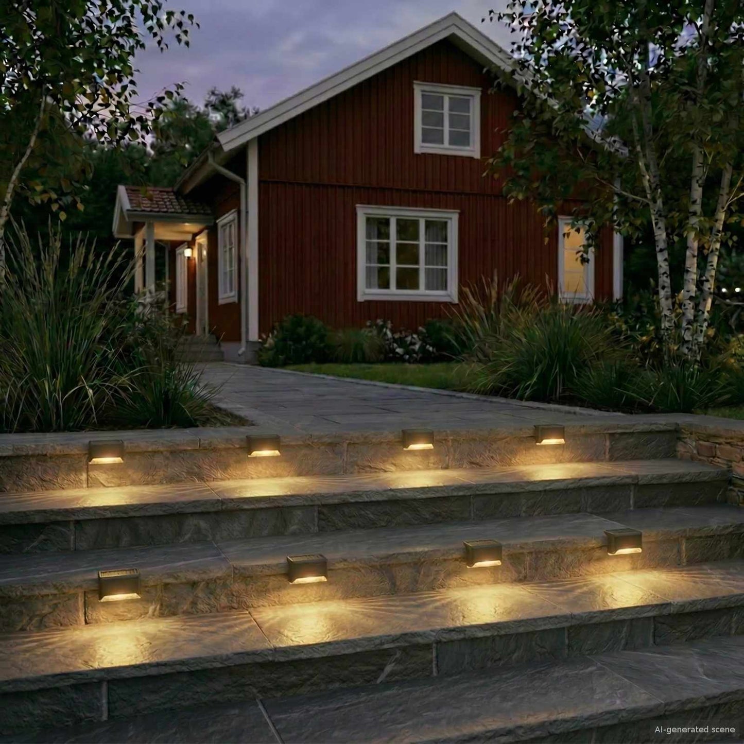 Outdoor Solar Lights with Ground Spike 8 pcs Warm White 4.5 cm