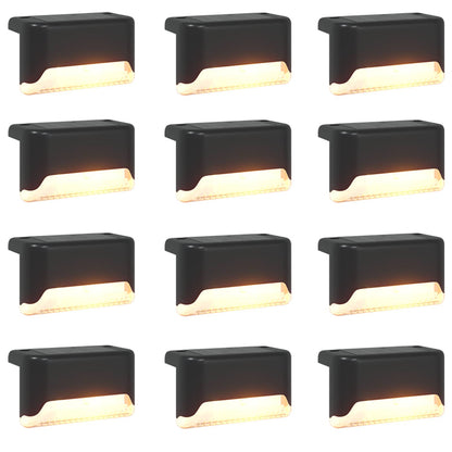 Outdoor Solar Lights with Ground Spike 12 pcs Warm White 4.5 cm