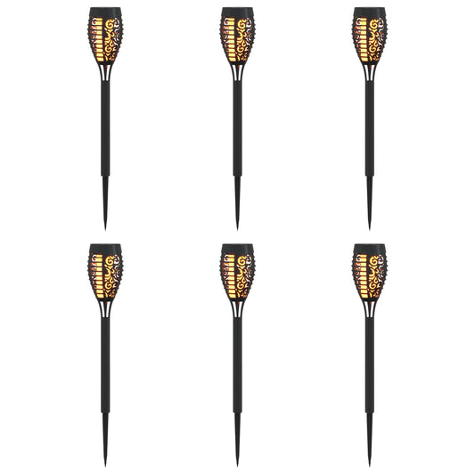 Outdoor Solar Lights with Ground Spike 6 pcs Warm White 47.5 cm