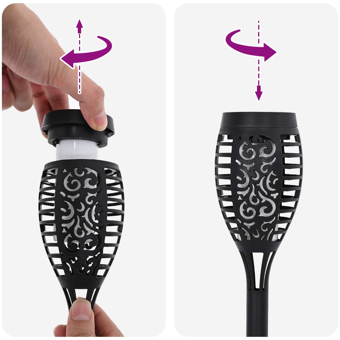 Outdoor Solar Lights with Ground Spike 6 pcs Warm White 47.5 cm
