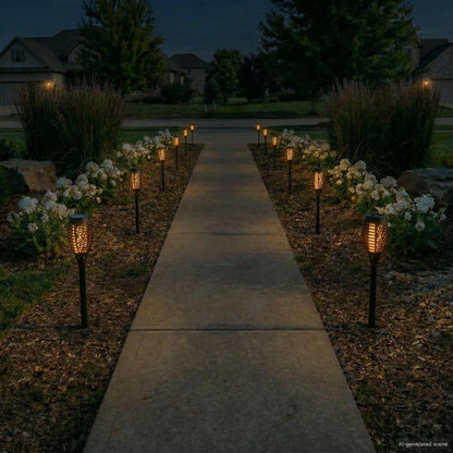 Outdoor Solar Lights with Ground Spike 12 pcs Warm White ABS