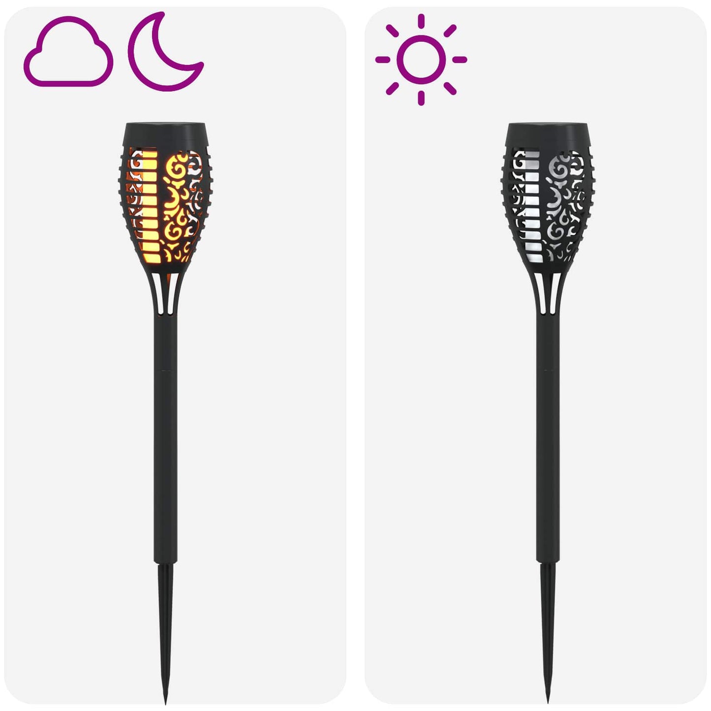Outdoor Solar Lights with Ground Spike 12 pcs Warm White ABS