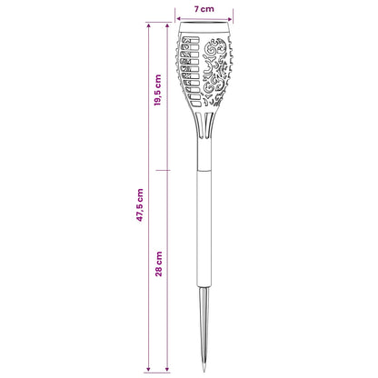 Outdoor Solar Lights with Ground Spike 12 pcs Warm White ABS