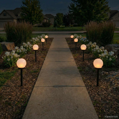 Outdoor Solar Lights with Ground Spike 8 pcs Warm White 38.5 cm