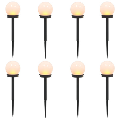 Outdoor Solar Lights with Ground Spike 8 pcs Warm White 38.5 cm