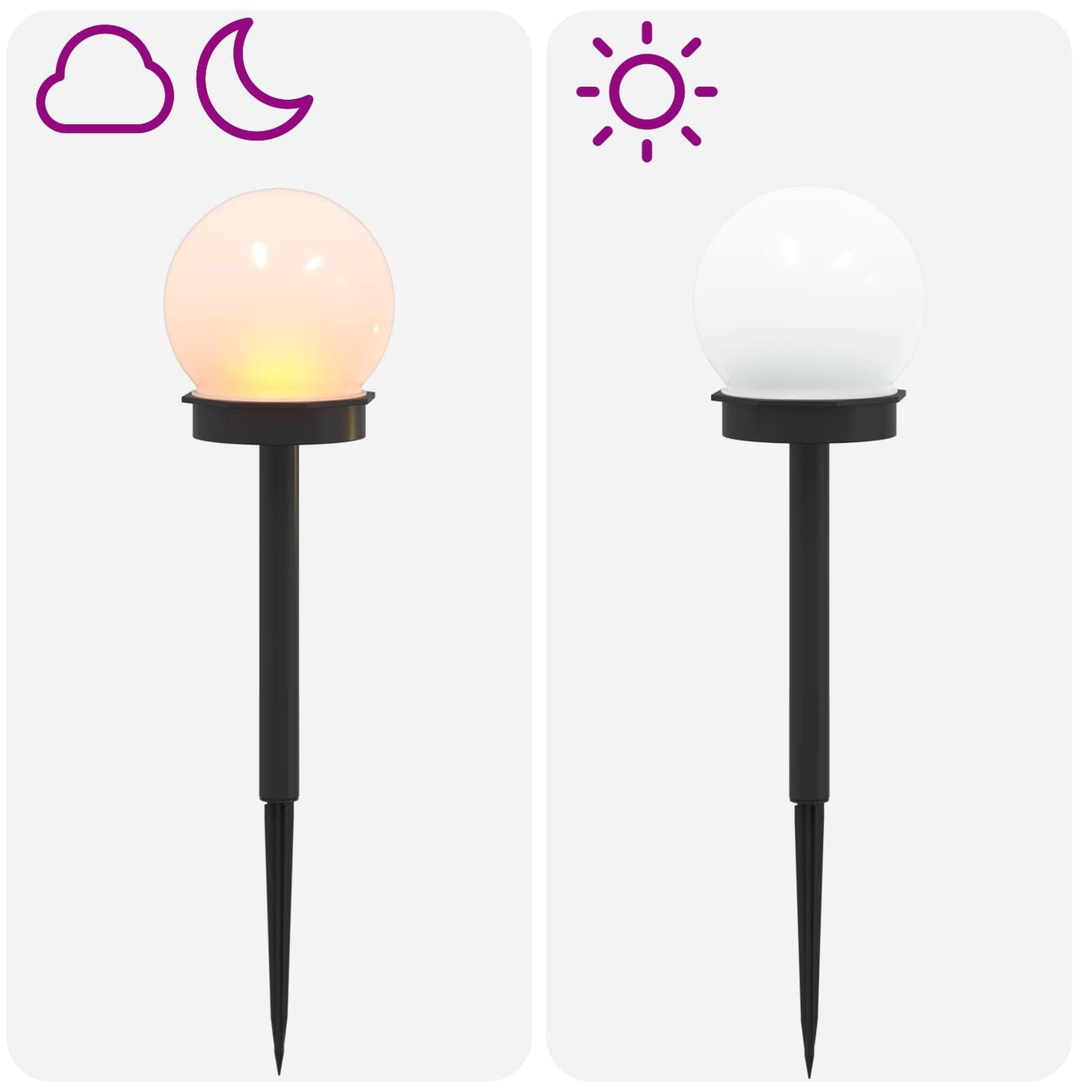 Outdoor Solar Lights with Ground Spike 8 pcs Warm White 38.5 cm