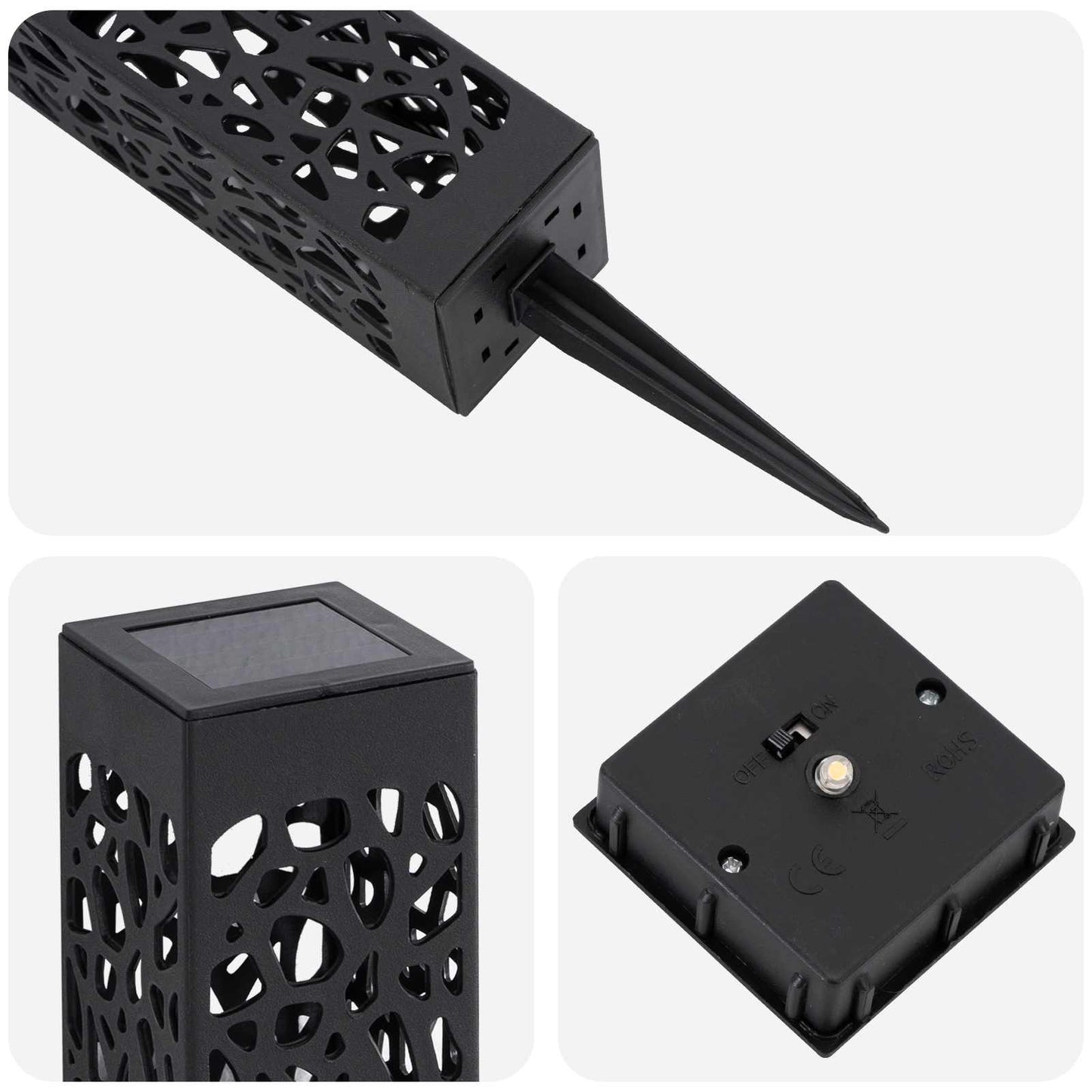 Outdoor Solar Lights with Ground Spike 4 pcs Warm White 29 cm