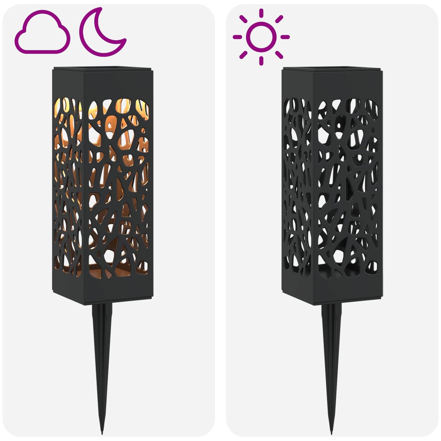 Outdoor Solar Lights with Ground Spike 4 pcs Warm White 29 cm