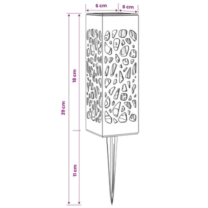 Outdoor Solar Lights with Ground Spike 4 pcs Warm White 29 cm