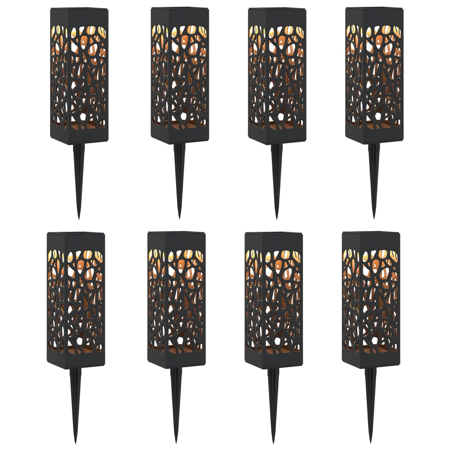 Outdoor Solar Lights with Ground Spike 8 pcs Warm White 29 cm