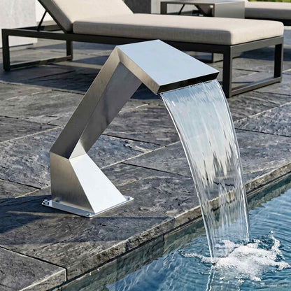 Pool Waterfall with RGB LEDs Stainless Steel 63.5 x 29 x 51 cm