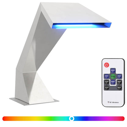 Pool Waterfall with RGB LEDs Stainless Steel 63.5 x 29 x 51 cm