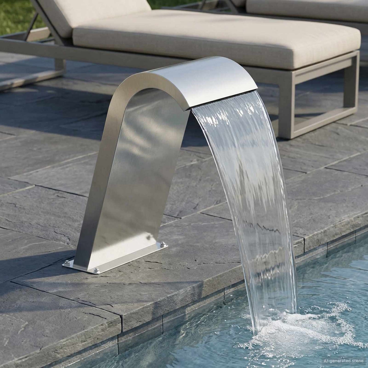 Pool Fountain Silver 47 x 31 x 60 cm Stainless Steel