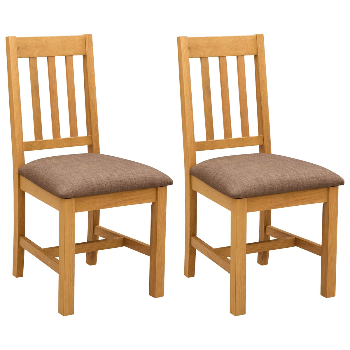 Dining Chair VENLO 2 pcs Solid Oak Wood Natural and Grey