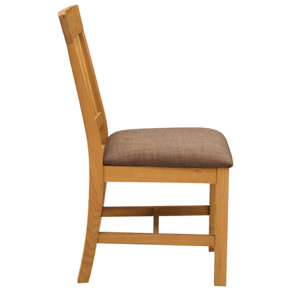 Dining Chair VENLO 2 pcs Solid Oak Wood Natural and Grey