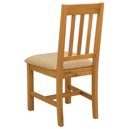 Dining Chair VENLO 2 pcs Solid Oak Wood Beige 45 x 53 x 92 cm