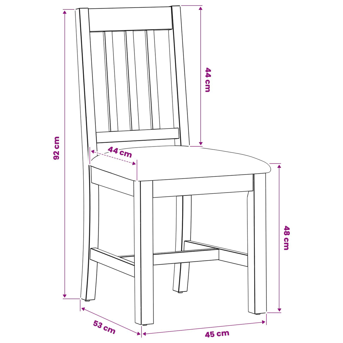 Dining Chair VENLO 2 pcs Solid Oak Wood Beige 45 x 53 x 92 cm