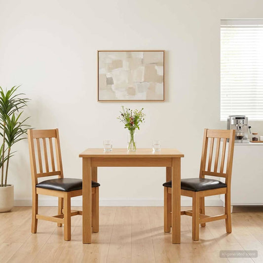 Dining Chair VENLO 2 pcs Solid Oak Wood Black 45 x 53 x 92 cm
