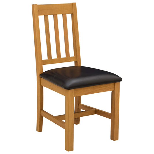 Dining Chair VENLO 2 pcs Solid Oak Wood Black 45 x 53 x 92 cm