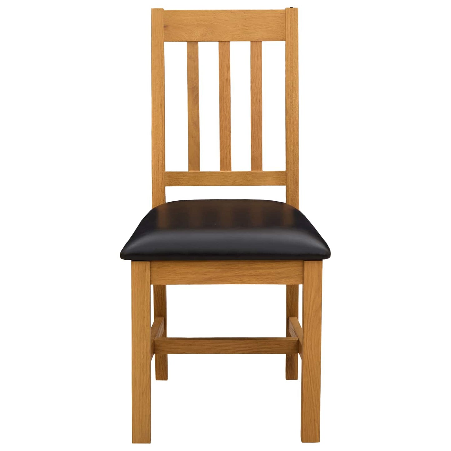 Dining Chair VENLO 2 pcs Solid Oak Wood Black 45 x 53 x 92 cm