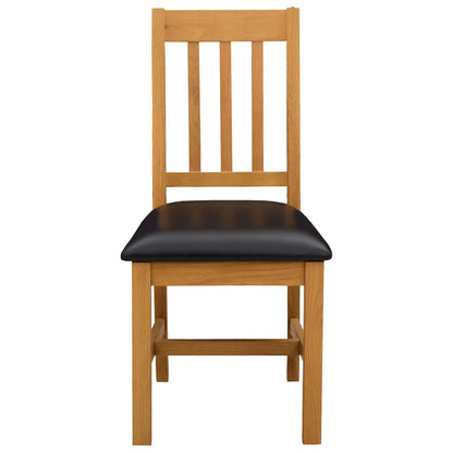 Dining Chair VENLO 2 pcs Solid Oak Wood Black 45 x 53 x 92 cm
