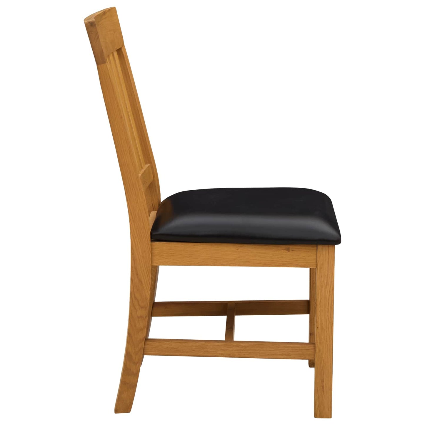 Dining Chair VENLO 2 pcs Solid Oak Wood Black 45 x 53 x 92 cm