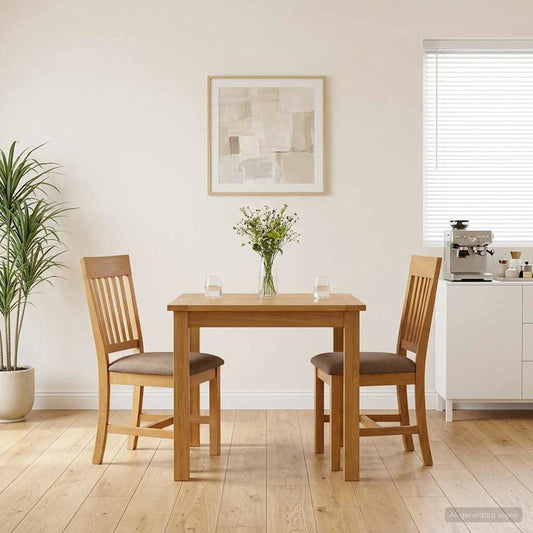 Dining Chair 2 pcs Solid Oak Wood Grey 45 x 59 x 92 cm