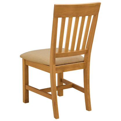 Dining Chair 2 pcs Solid Oak Wood Beige 45 x 59 x 92 cm