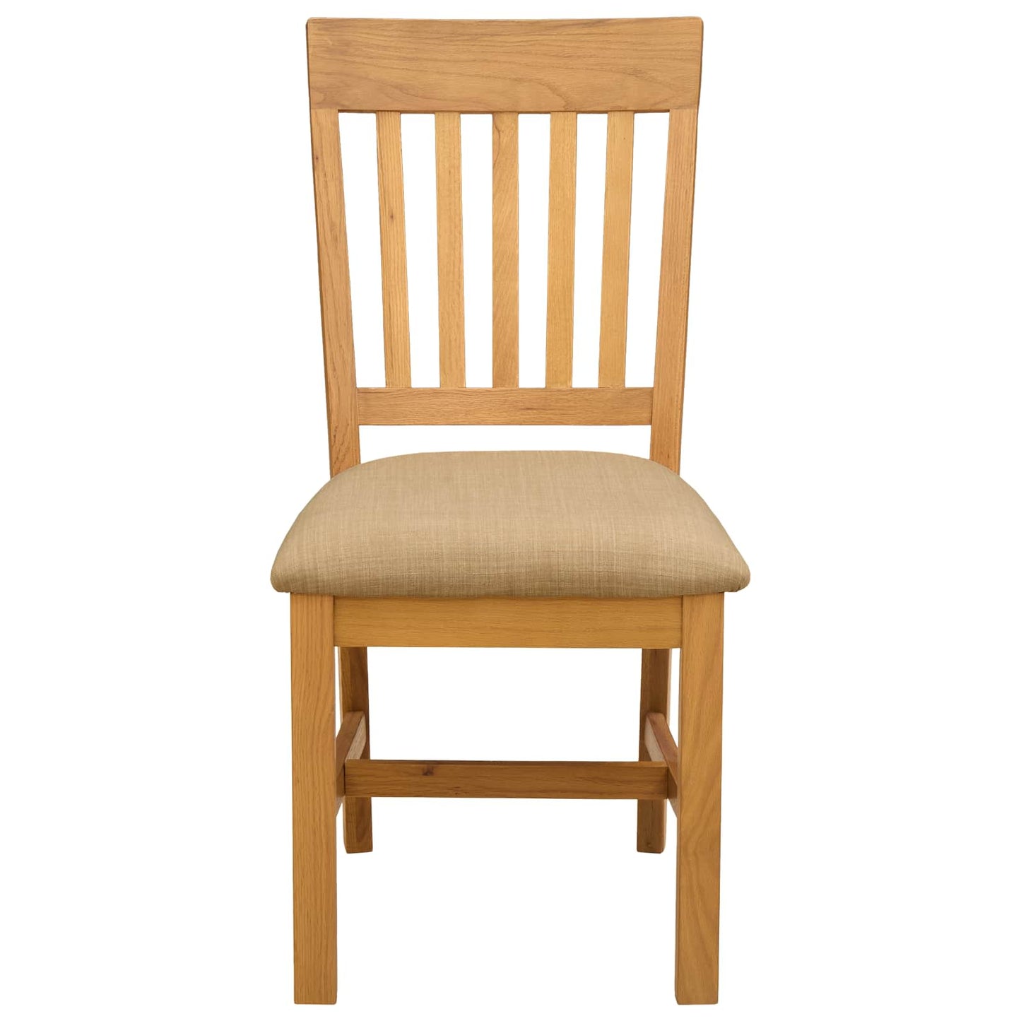 Dining Chair 2 pcs Solid Oak Wood Beige 45 x 59 x 92 cm