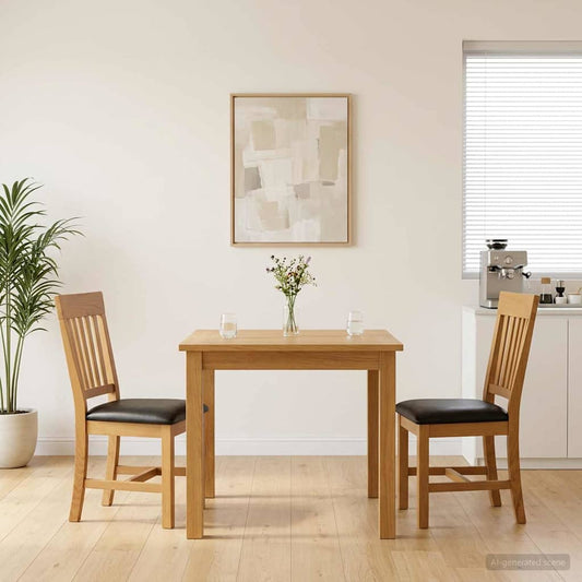 Dining Chair 2 pcs Solid Oak Wood Black 45 x 59 x 92 cm