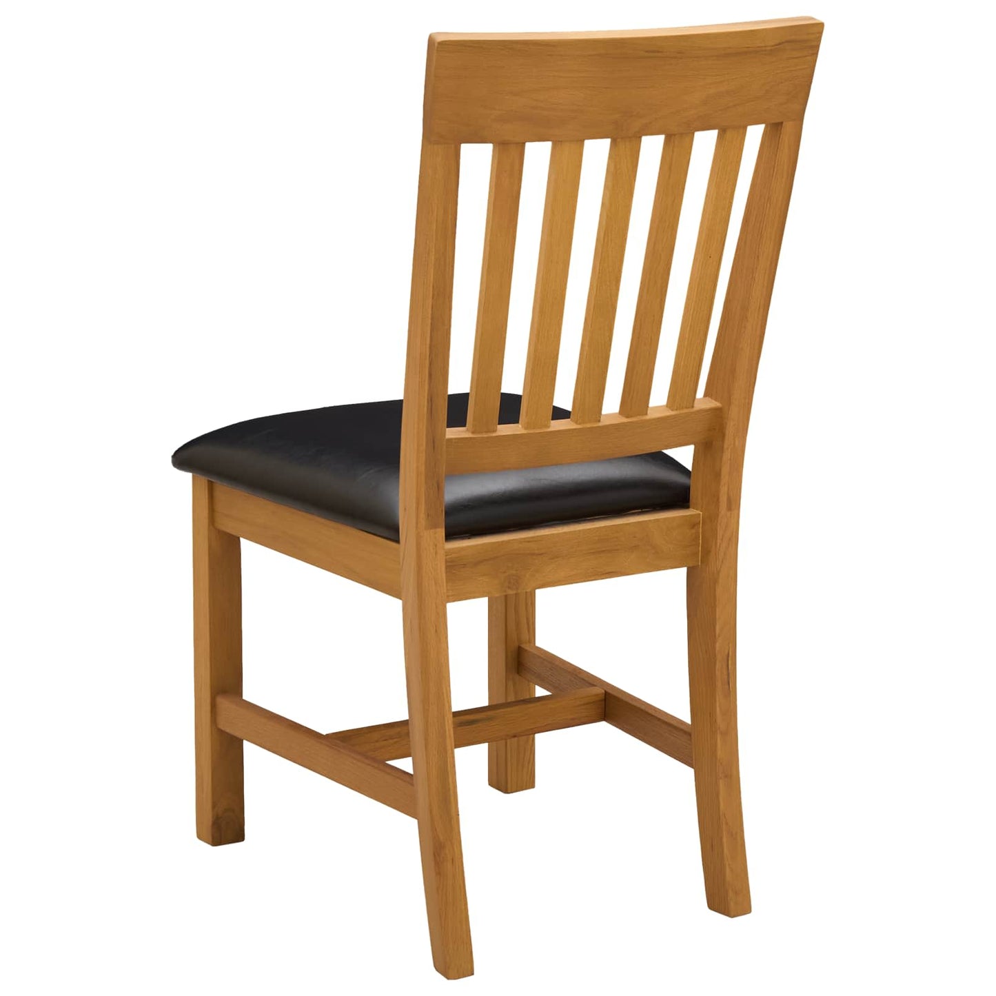 Dining Chair 2 pcs Solid Oak Wood Black 45 x 59 x 92 cm