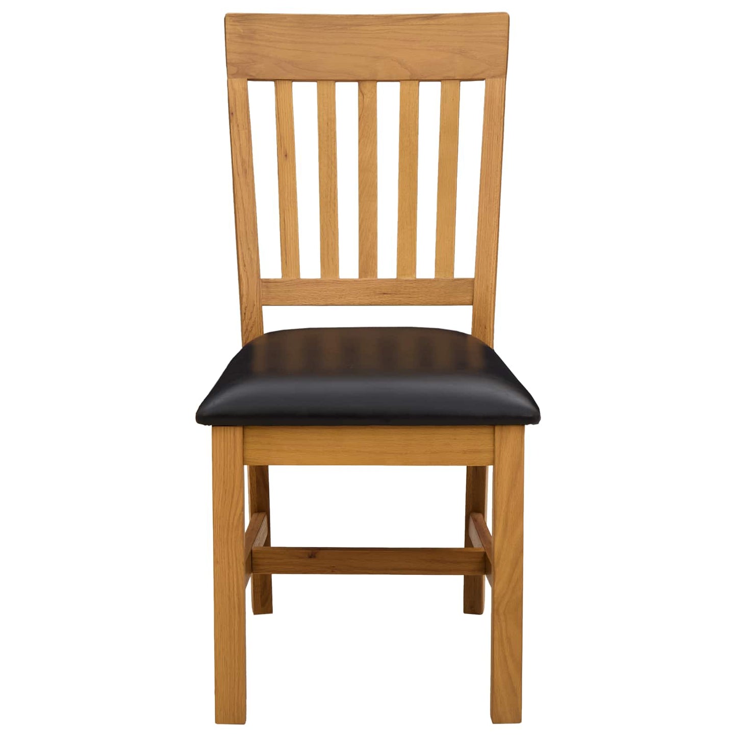 Dining Chair 2 pcs Solid Oak Wood Black 45 x 59 x 92 cm